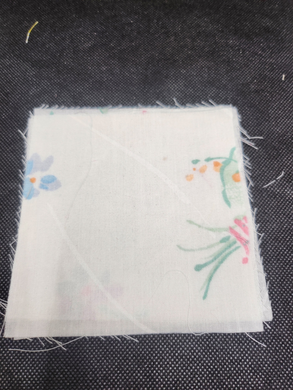 White Floral Cotton Fabric Square - Soft Craft Fabric for Sewing